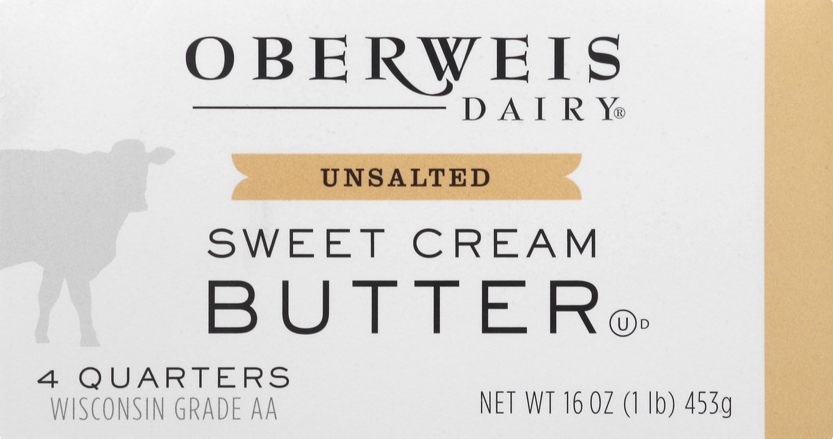 slide 5 of 13, Oberweis Unsalted Sweet Cream Butter 4 ea, 4 ct