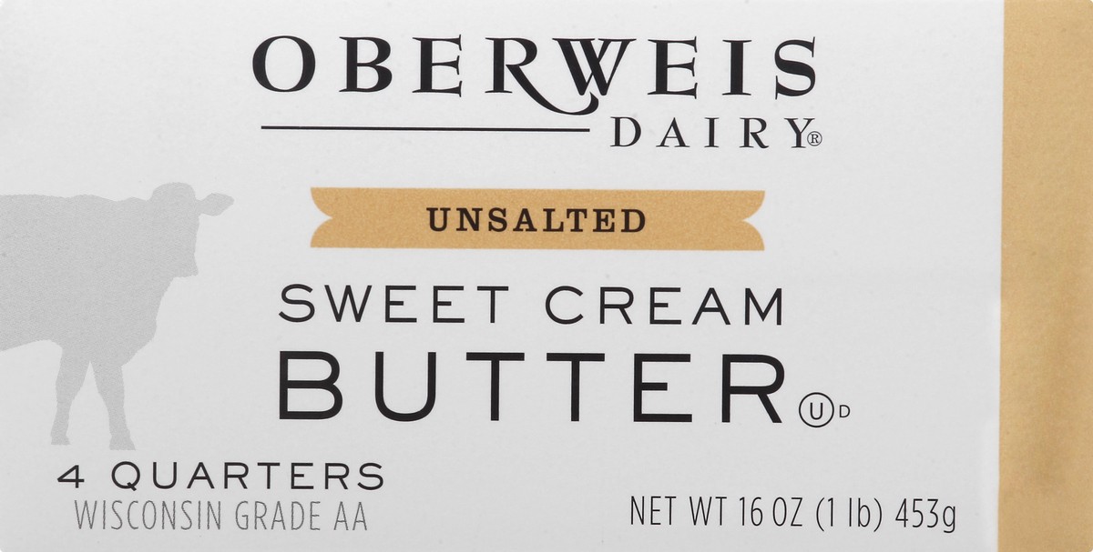 slide 7 of 13, Oberweis Unsalted Sweet Cream Butter 4 ea, 4 ct