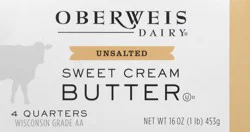 Oberweis Unsalted Sweet Cream Butter 4 ea
