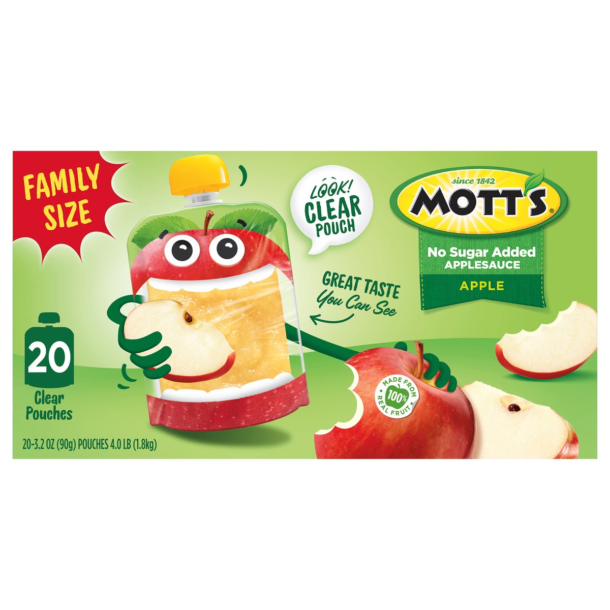 slide 1 of 10, Mott's No Sugar Added Applesauce 20 Pack, 20 ct