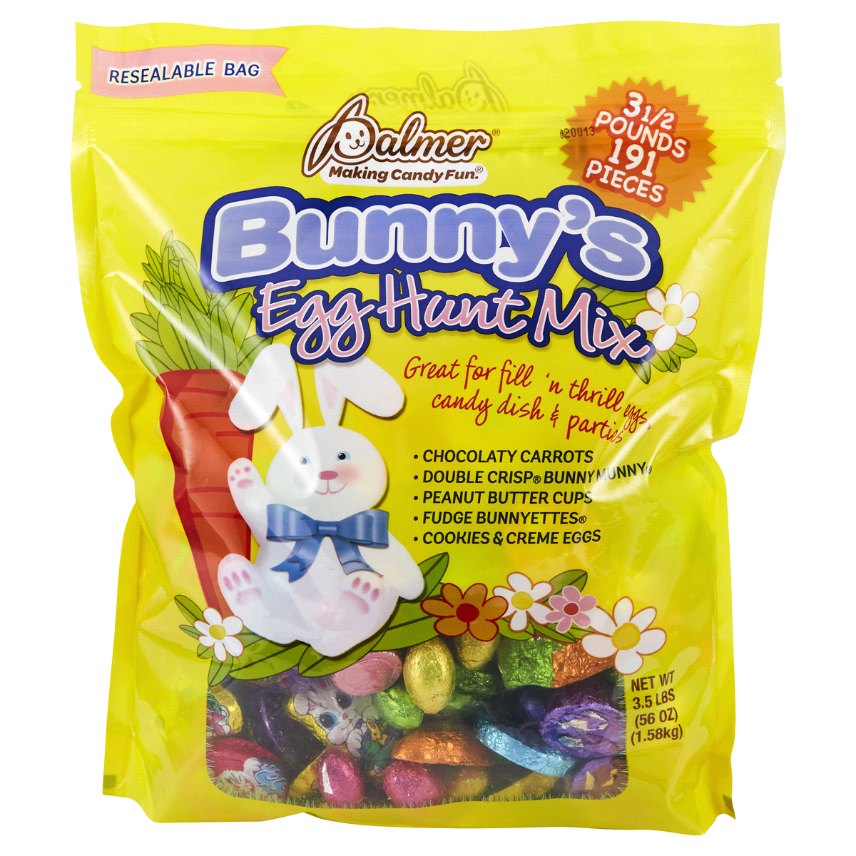 slide 1 of 1, Palmer Assortment Easter Bunny's Egg Hunt Mix Gusset Bag, 56 oz