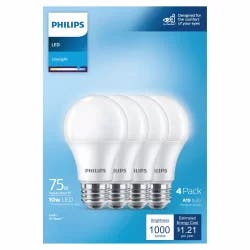 Philips 10 Watts Daylight LED Light Bulbs 4 ea