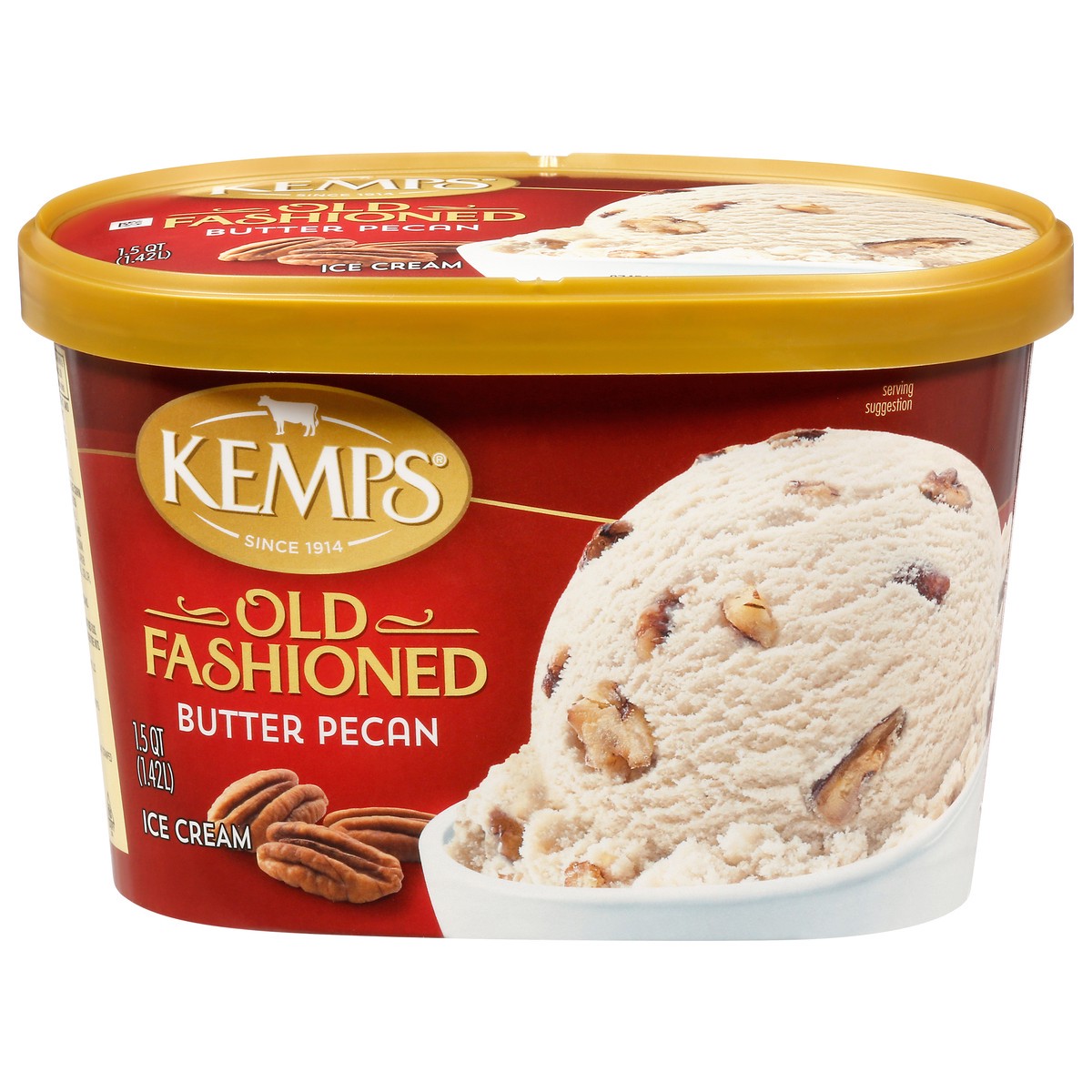 slide 1 of 9, Kemps Old Fashioned Butter Pecan Ice Cream, 48 fl oz
