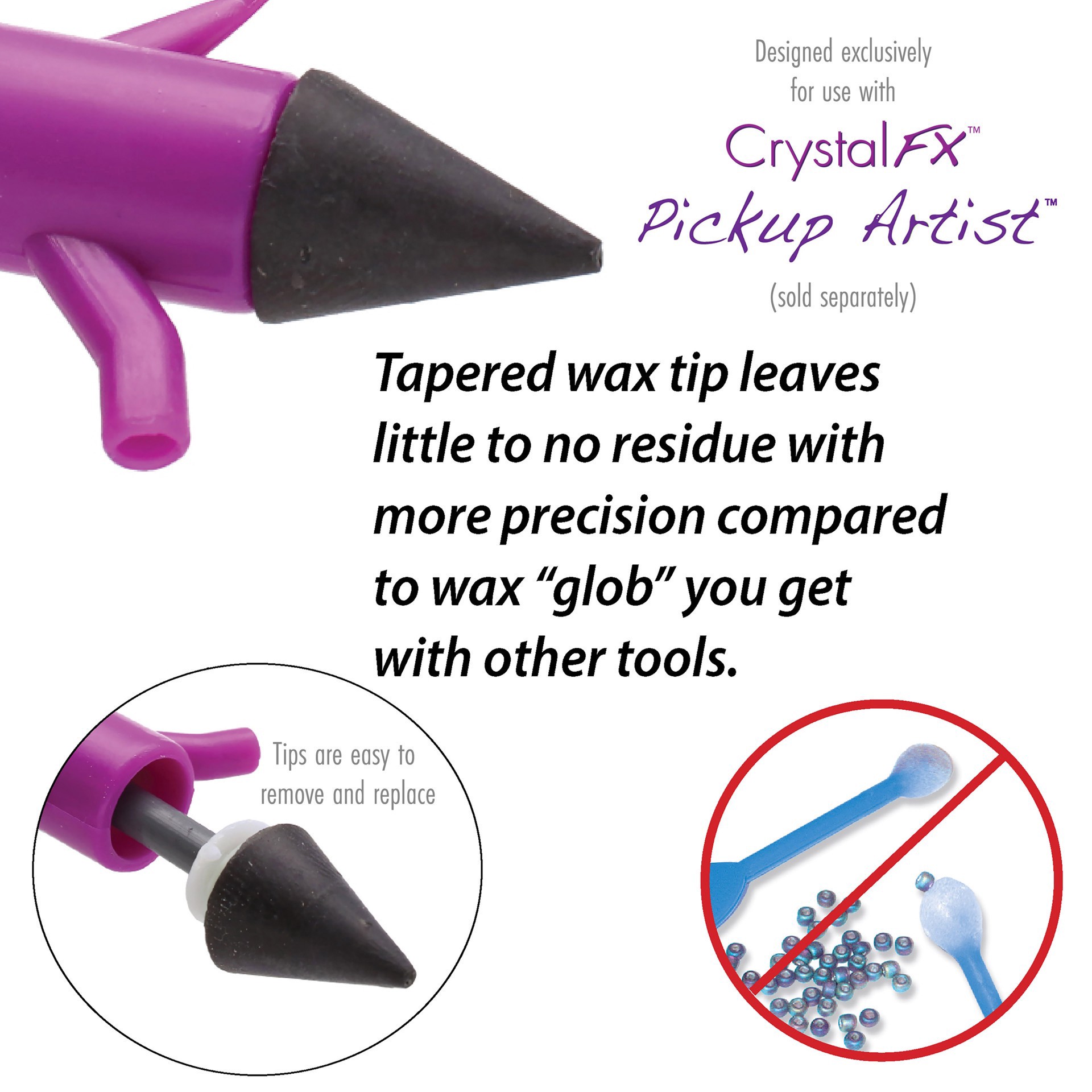 slide 6 of 6, The Beadsmith Crystalfx Pickup Artist Replacement Tips, 2ct., 2 ct