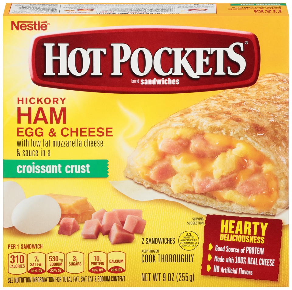 slide 1 of 1, Hot Pockets Frozen Sandwiches Ham Egg Cheese, 2 ct; 9 oz