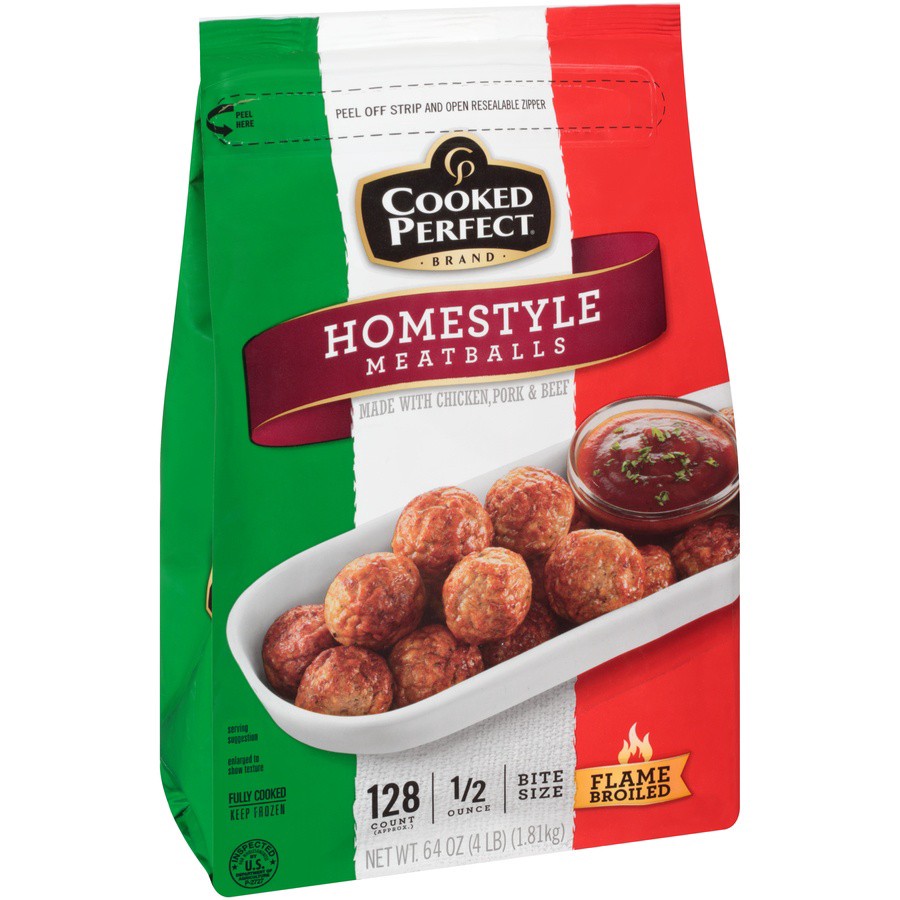 slide 6 of 8, Cooked Perfect Homestyle Meatballs, 64 oz