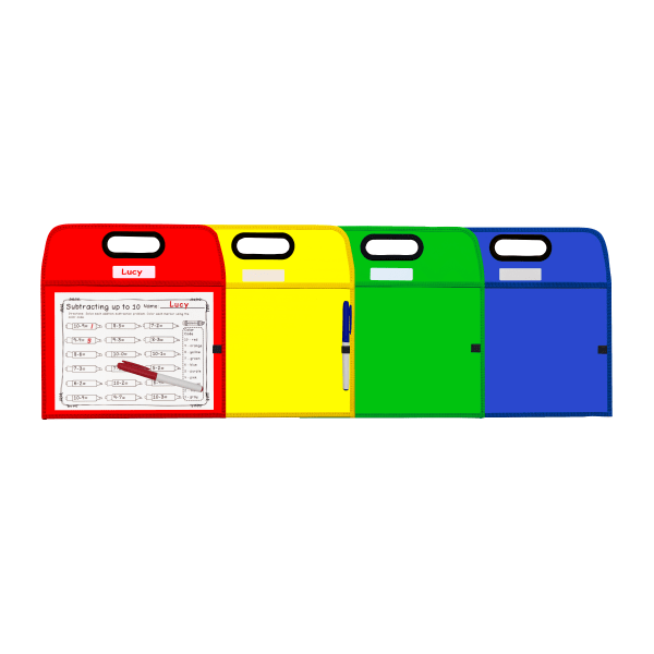 slide 5 of 8, C-Line Reusable Dry-Erase Pocket, 8-1/2'' X 11'', Red, 1 ct