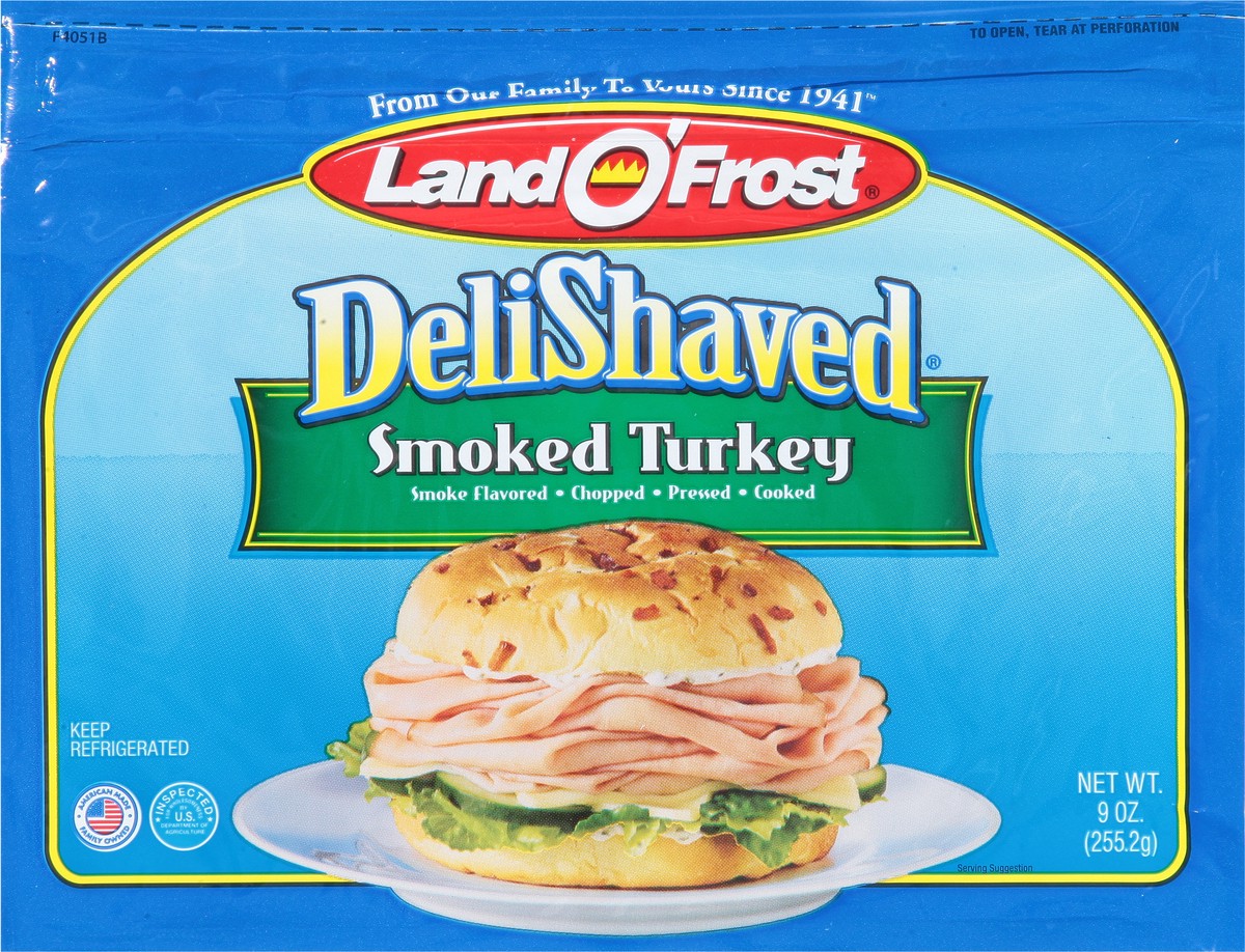 slide 6 of 9, Land O' Frost DeliShaved Smoked Turkey 9 oz, 9 oz