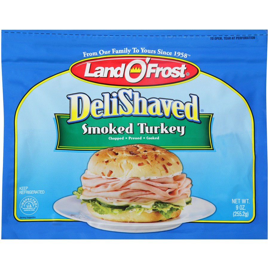 slide 1 of 9, Land O' Frost DeliShaved Smoked Turkey 9 oz, 9 oz
