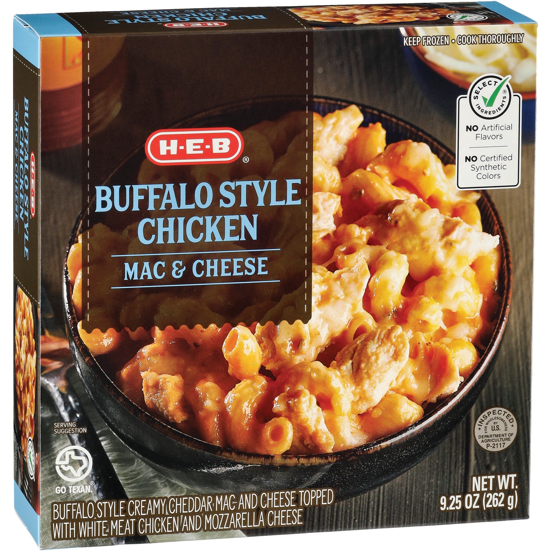 slide 1 of 1, H-E-B Buffalo Style Chicken Mac & Cheese Bowl, 9.25 oz