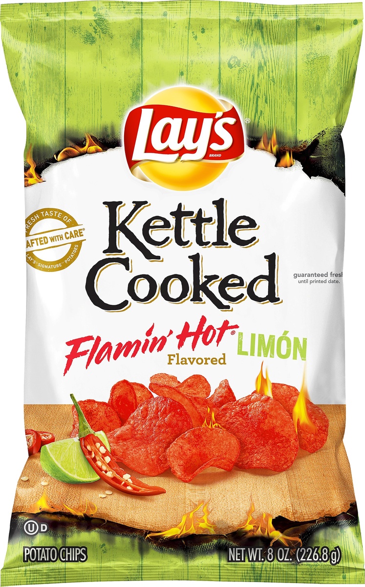 slide 4 of 5, Lay's Kettle Flamin' Hot Limon Potato Chips, 8 oz