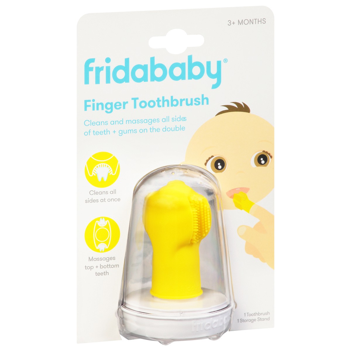 slide 9 of 9, Fridababy 3+ Months Finger Toothbrush Set 2 pc Blister Pack, 1 ct