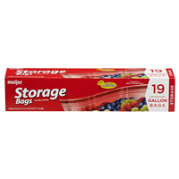 slide 15 of 29, Meijer Double Zipper Storage Bags, Gallon, 19 ct