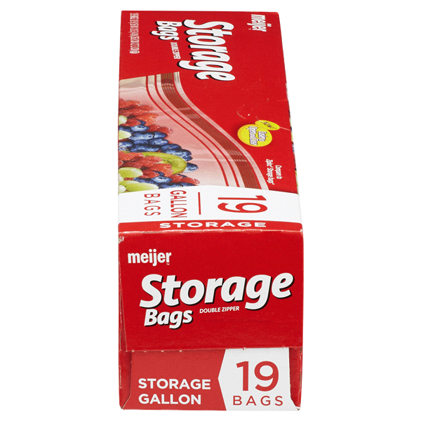 slide 24 of 29, Meijer Double Zipper Storage Bags, Gallon, 19 ct