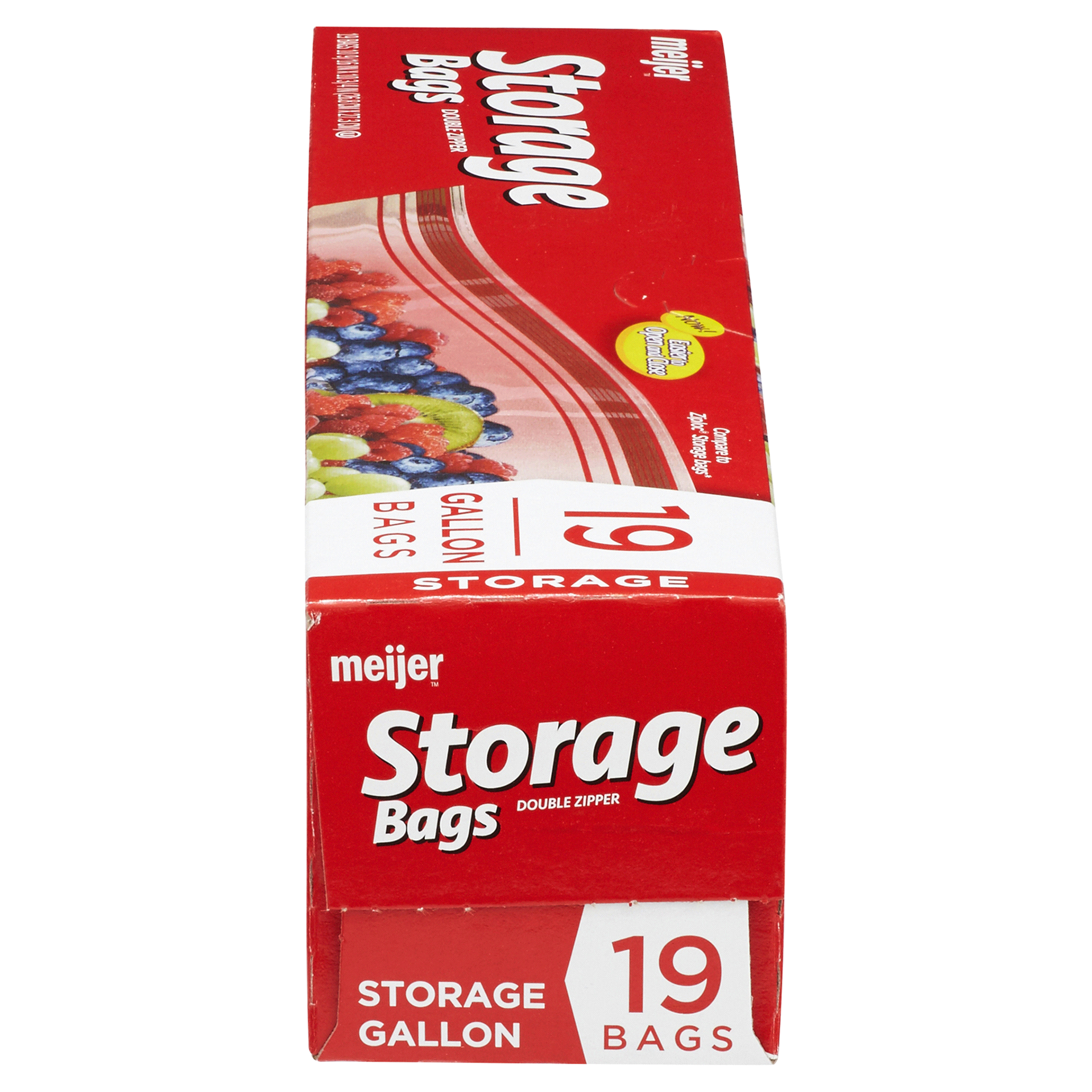 slide 25 of 29, Meijer Double Zipper Storage Bags, Gallon, 19 ct