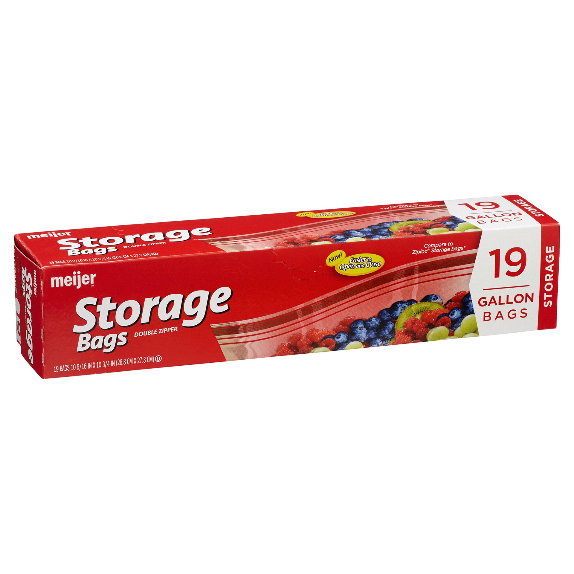 slide 5 of 29, Meijer Double Zipper Storage Bags, Gallon, 19 ct