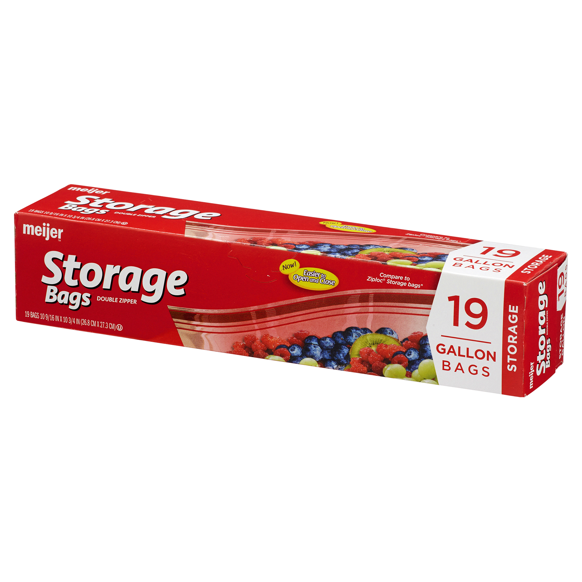 slide 9 of 29, Meijer Double Zipper Storage Bags, Gallon, 19 ct