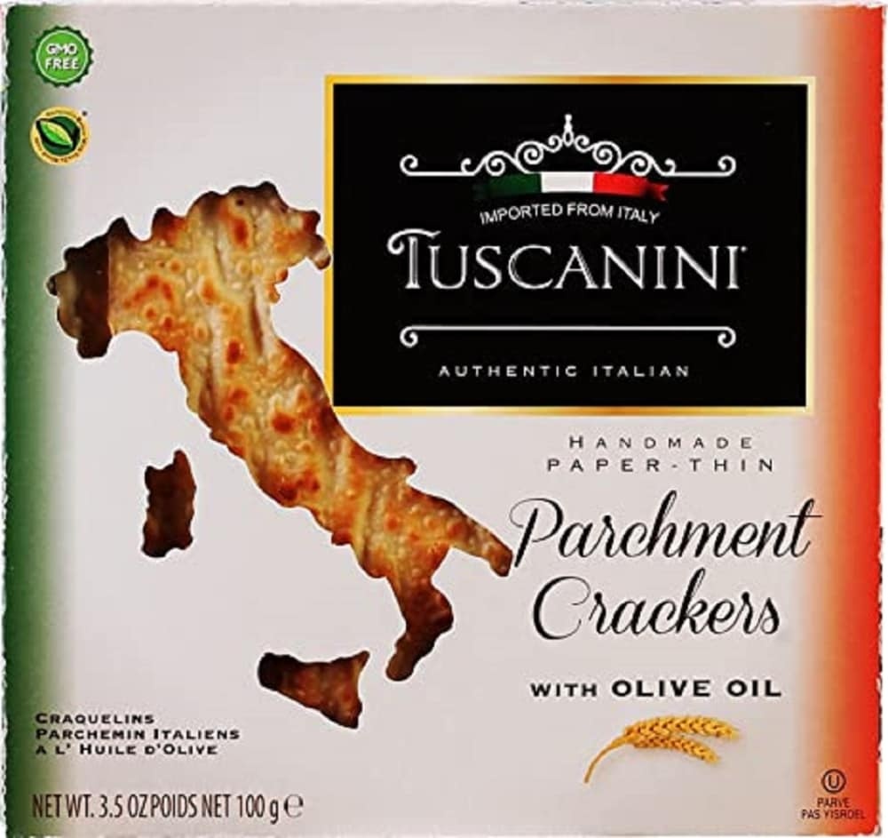 slide 1 of 1, Tuscanini  Olive Oil Rosemary Parchment Crackers, 3.5 oz