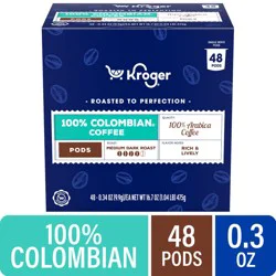 Kroger 100% Colombian Medium Dark Roast K-Cup Coffee Pods, 48 ct