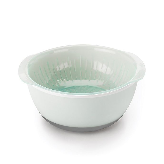 slide 3 of 7, OXO Good Grips Nesting Mixing Bowls and Colanders Set - Seaglass Blue, 9 ct