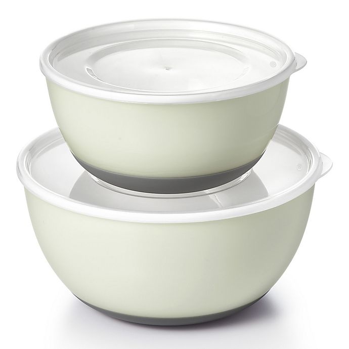 slide 5 of 7, OXO Good Grips Nesting Mixing Bowls and Colanders Set - Seaglass Blue, 9 ct