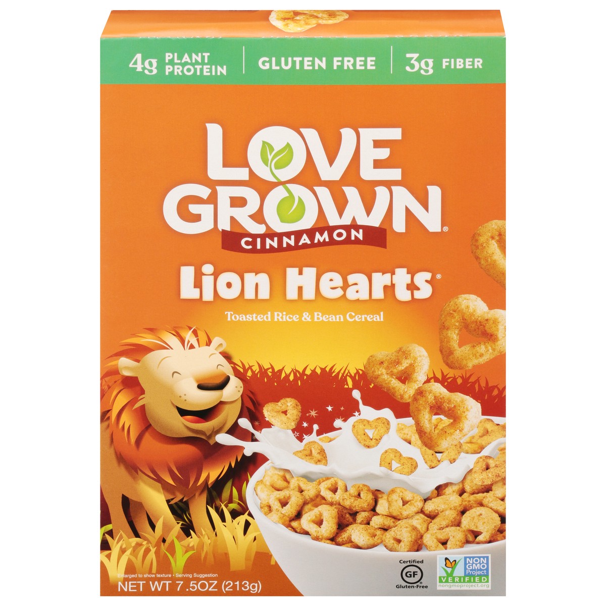 slide 1 of 12, Love Grown Lion Hearts Cinnamon Cereal 7.5 oz, 7.5 oz