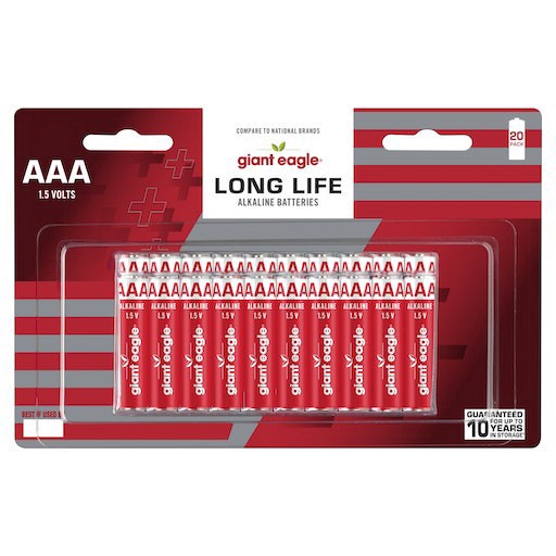 slide 1 of 1, Giant Eagle Aaa Alkaline Batteries, 20 ct