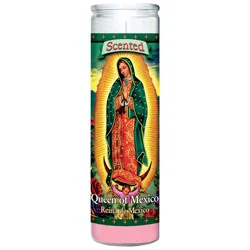 St. Jude Candle Co. Queen of Mexico Rose Scented Religious Candle - Pink Wax