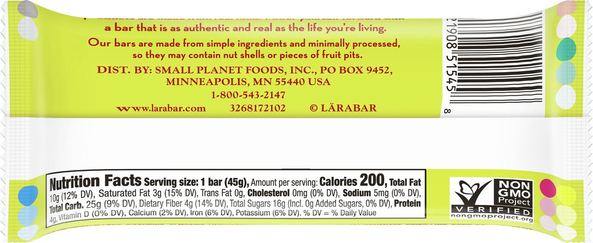 slide 8 of 9, LÄRABAR Key Lime Pie Fruit & Nut Bar 1.6 oz, 1.6 oz