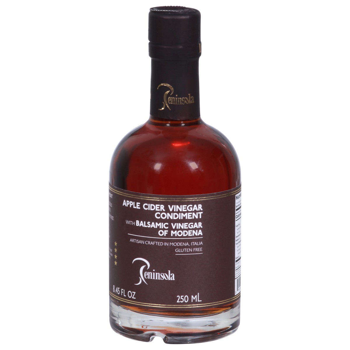slide 4 of 4, Peninsola Apple Cider Vinegar Condiment with Balsamic Vinegar of Modena 8.45 fl oz, 8.45 oz