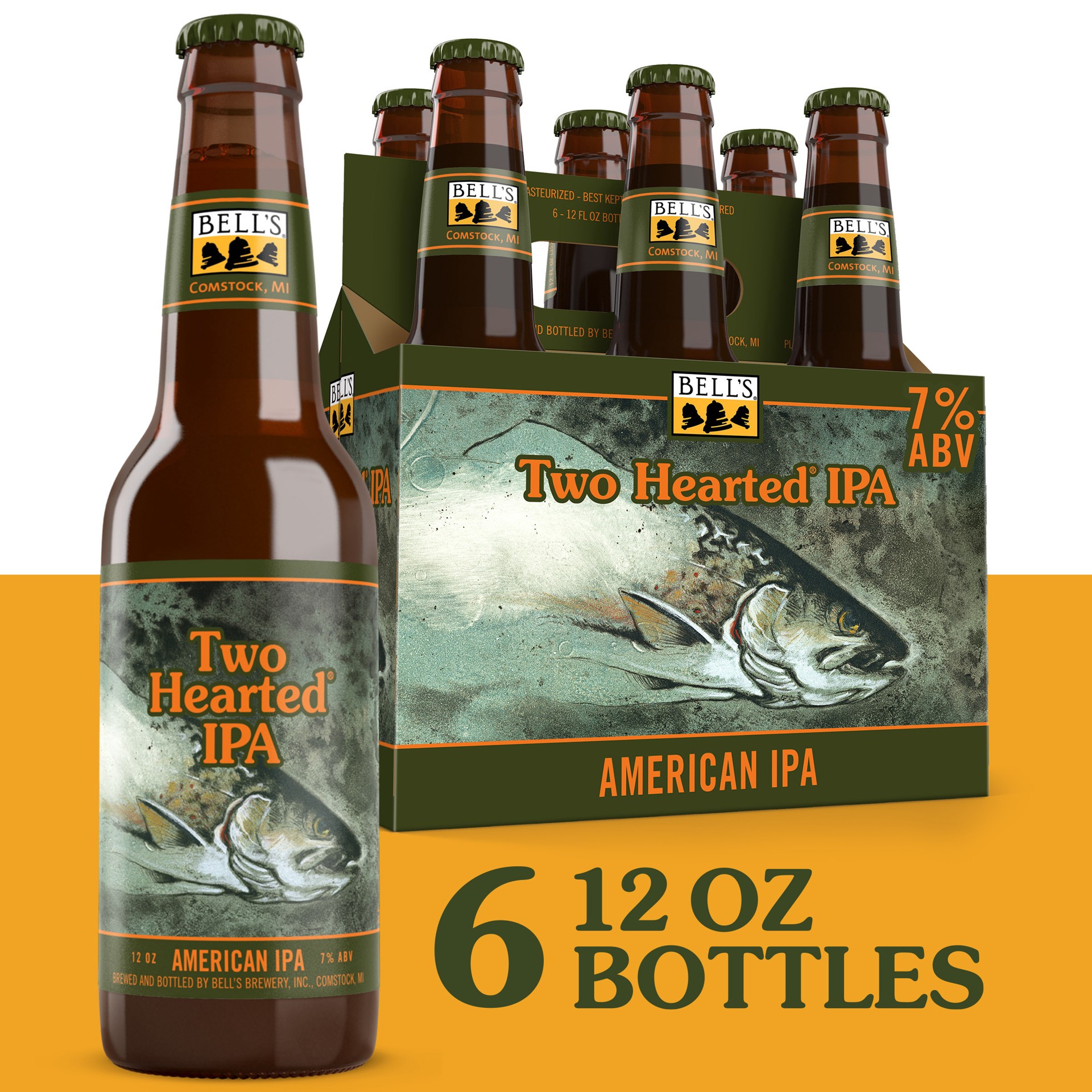slide 1 of 4, Bell's Two Hearted IPA Beer, 6 Pack, 12 fl oz Bottles, 6 ct; 12 oz