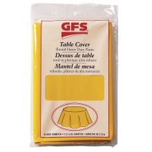 slide 1 of 1, GFS Yellow Round Plastic Tablecover, 1 ct