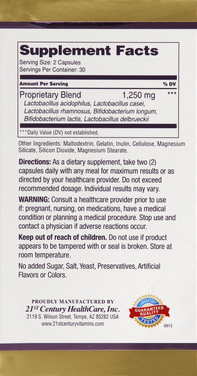 slide 3 of 5, 21st Century Probiotic 60 ea, 60 ct