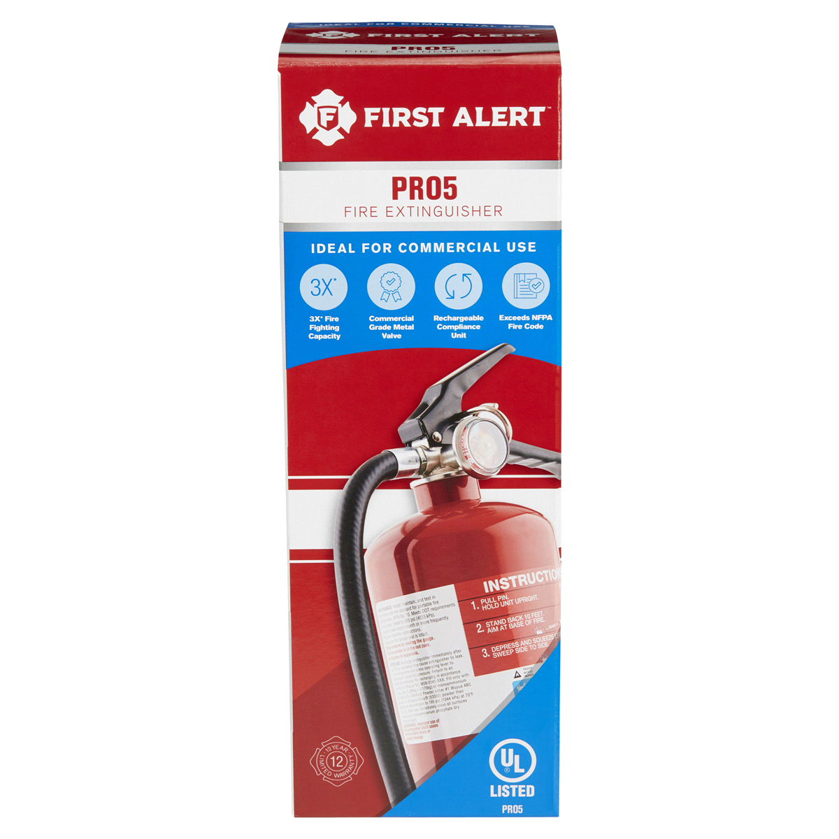 slide 1 of 5, First Alert FE3A40GR Heavy Duty Plus Fire Extinguisher, Red, 2 ct