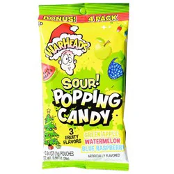 Warheads Sour Popping Christmas Candy, 4 pk