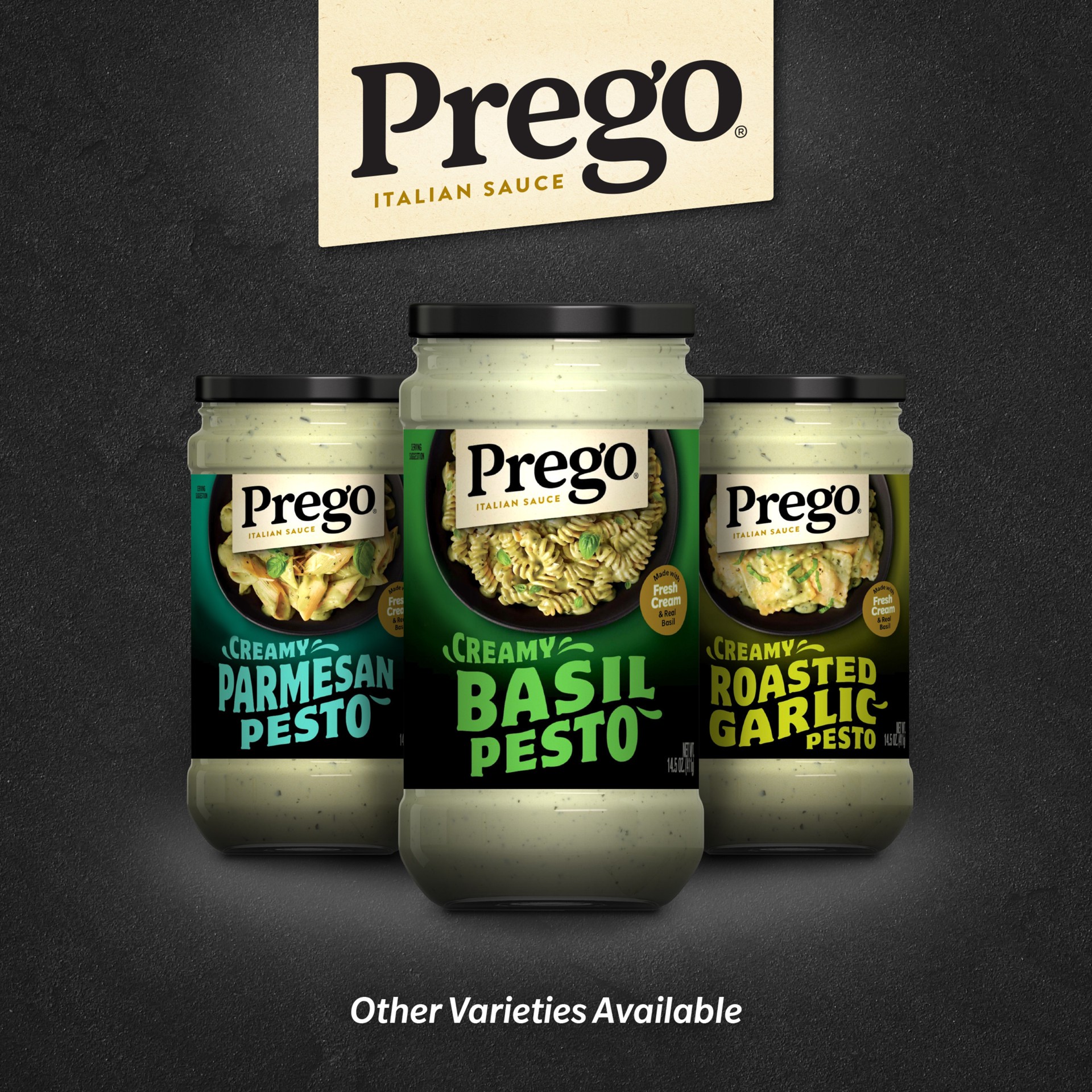 slide 2 of 8, Prego Creamy Roasted Garlic Pesto Pasta Sauce, 14.5 oz Jar, 14.5 oz