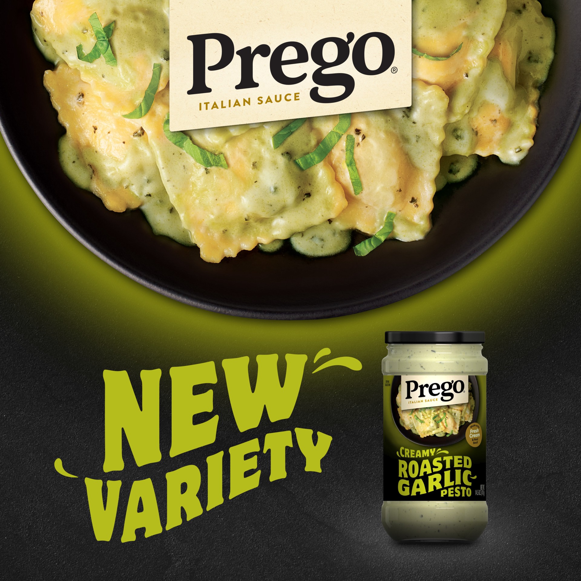 slide 3 of 8, Prego Creamy Roasted Garlic Pesto Pasta Sauce, 14.5 oz Jar, 14.5 oz