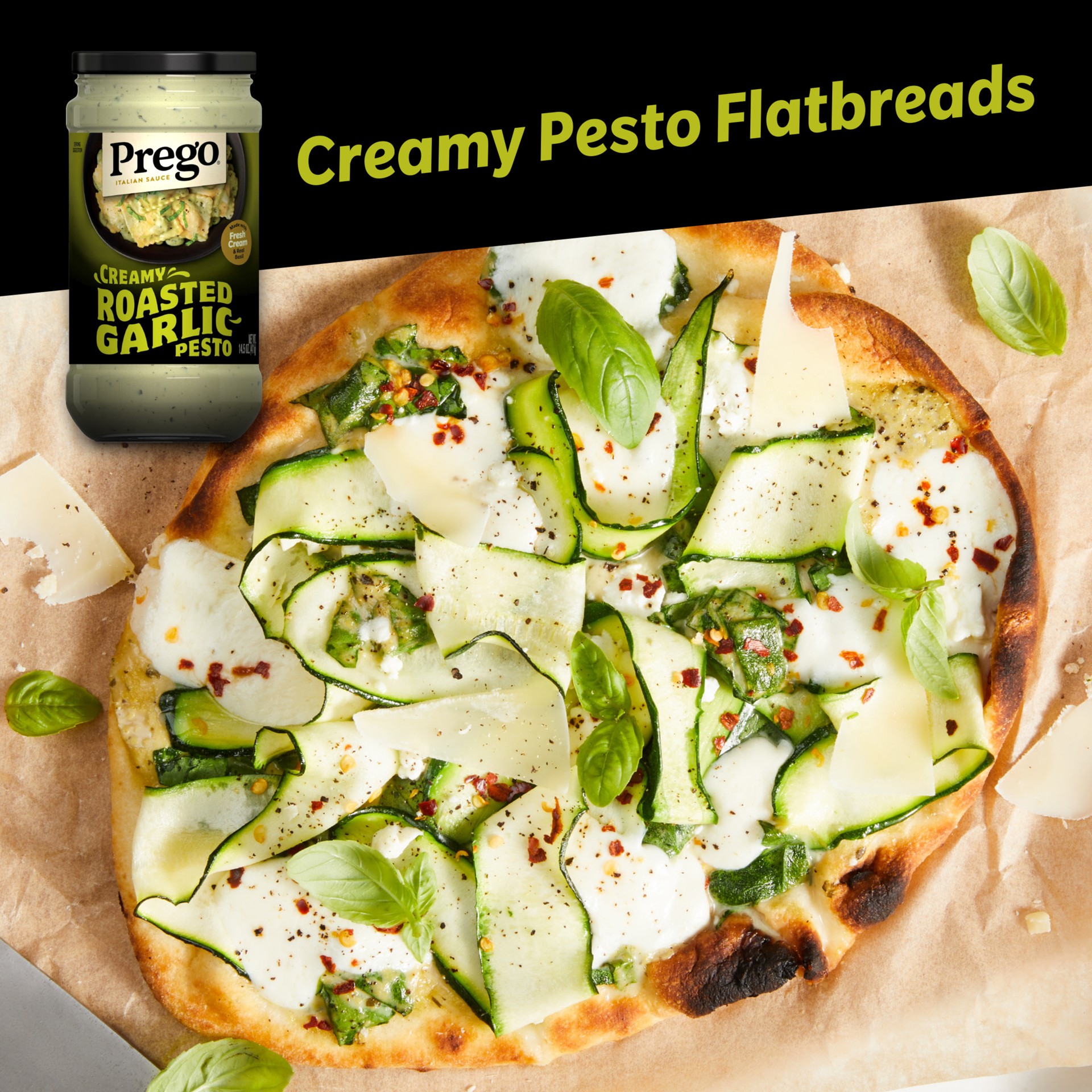 slide 6 of 8, Prego Creamy Roasted Garlic Pesto Pasta Sauce, 14.5 oz Jar, 14.5 oz