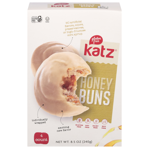 slide 1 of 1, Katz Gf Honey Buns, 4 ct; 8.5 oz