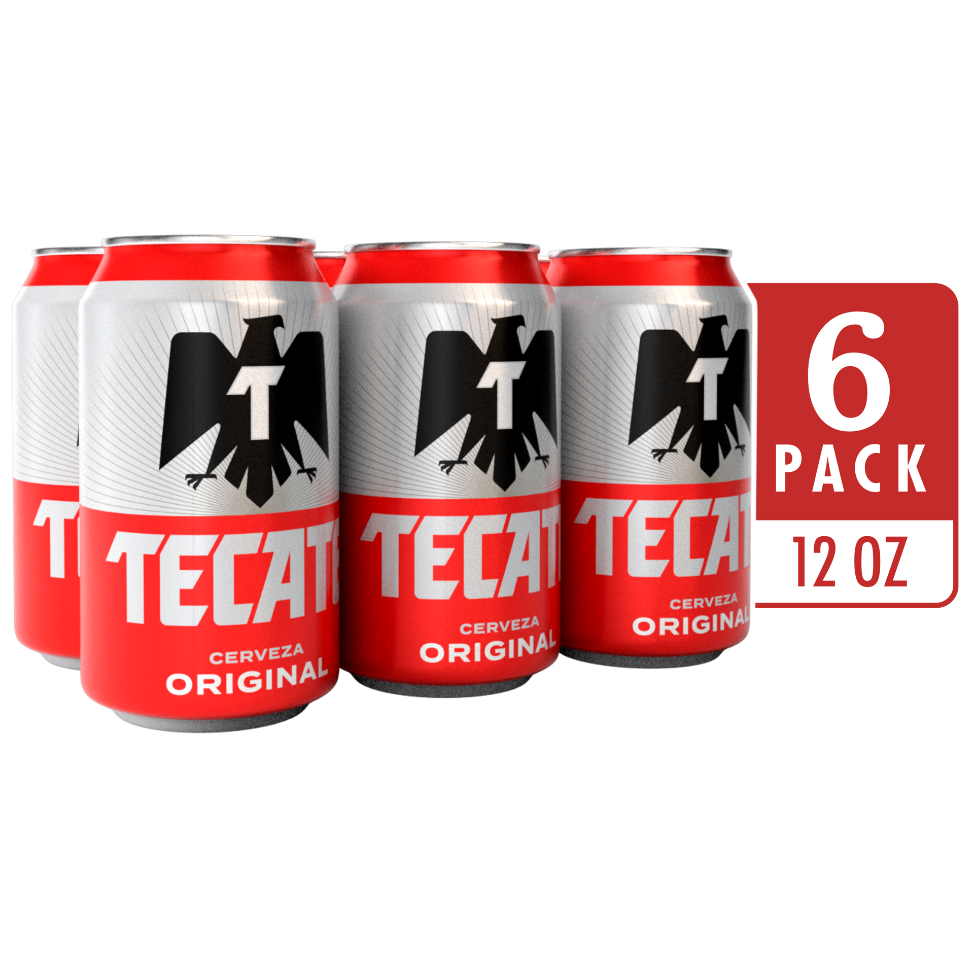 slide 1 of 1, Tecate Original Mexican Lager Beer, 6 Pack, 12 fl oz Cans, 12 oz
