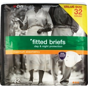 slide 1 of 1, CVS Health Maximum Absorbency Fitted Briefs, 32ct, 32 ct