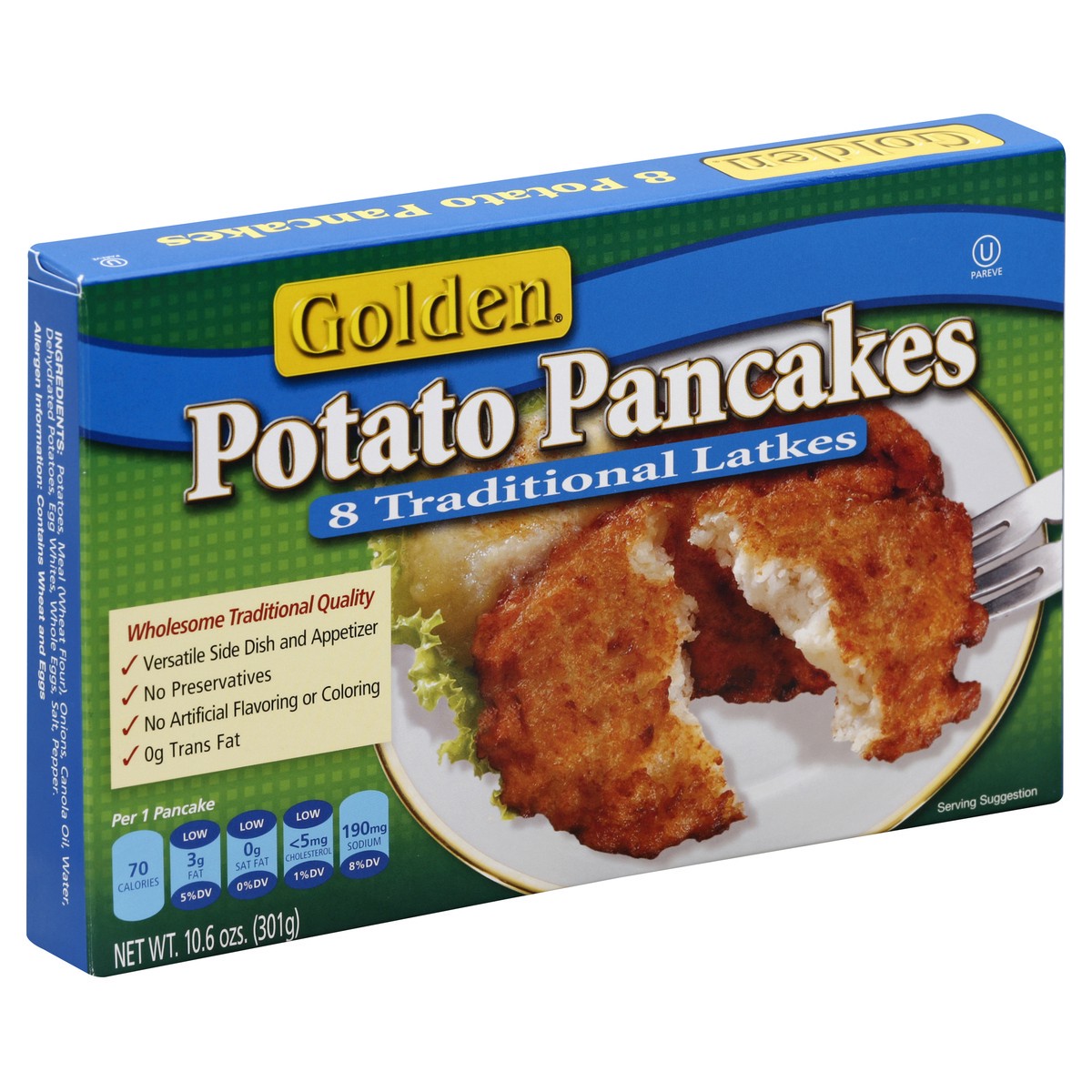 slide 5 of 5, Golden® frozen potato pancakes, 10.6 oz