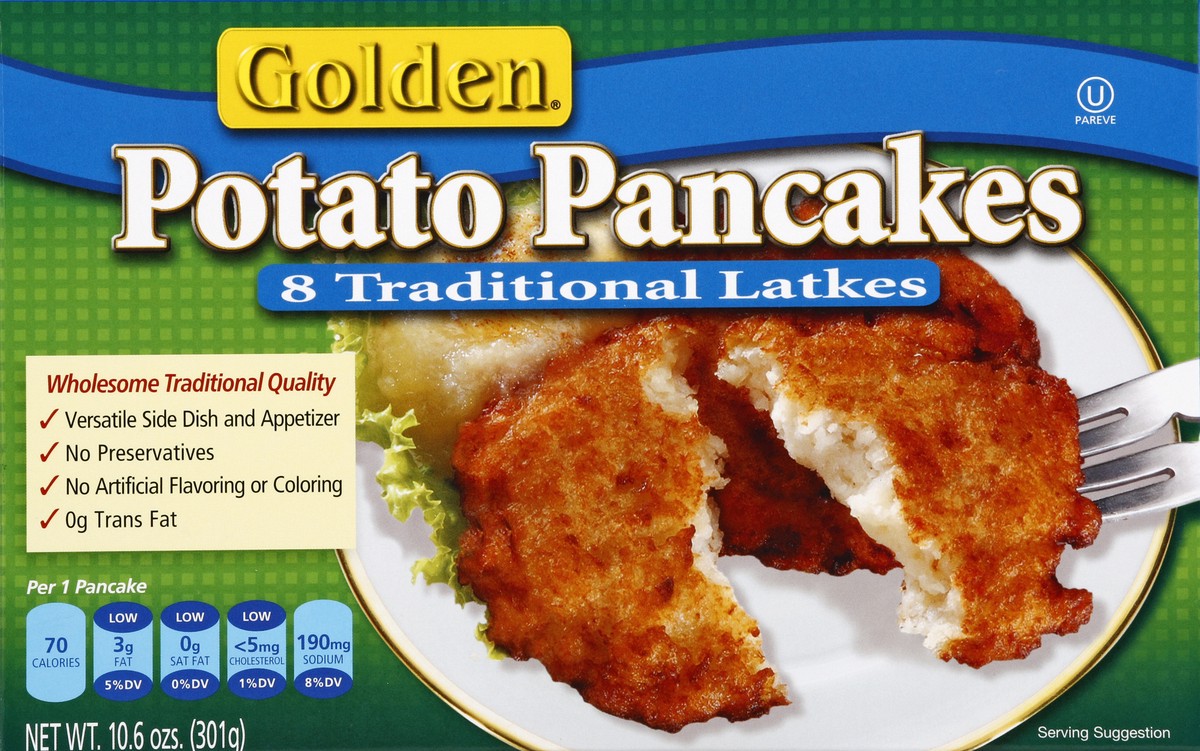 slide 1 of 5, Golden® frozen potato pancakes, 10.6 oz