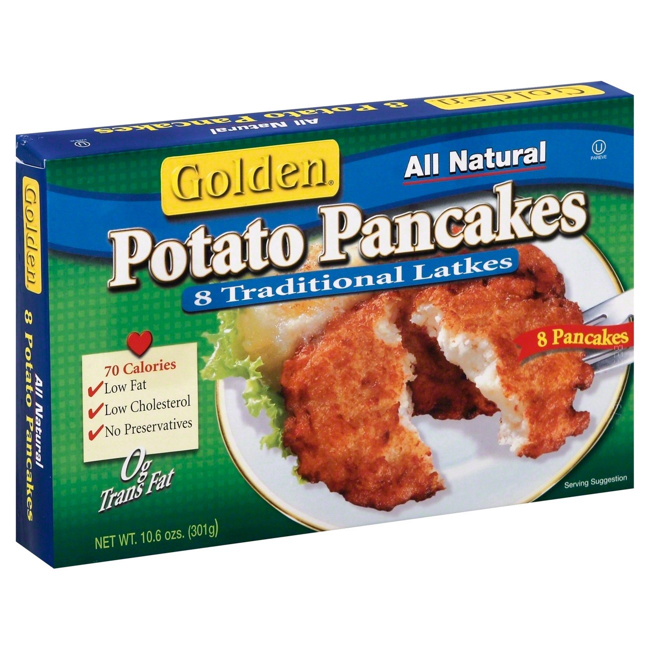 slide 1 of 1, Golden® frozen potato pancakes, 10.6 oz