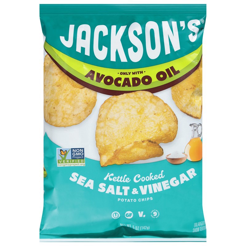 slide 1 of 5, Jackson's Kettle Cooked Sea Salt & Vinegar Potato Chips 5 oz, 5 oz