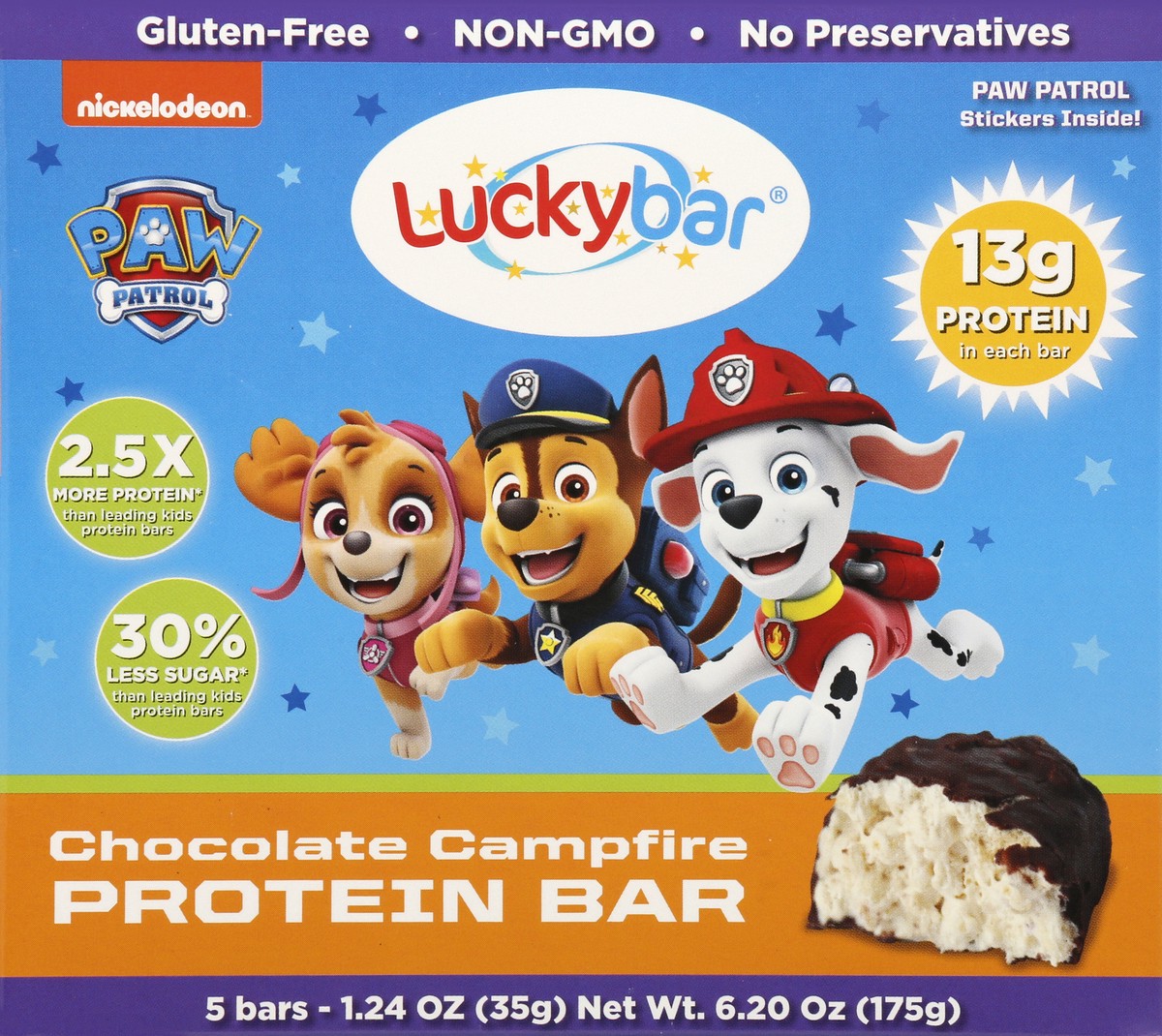 slide 3 of 9, Luckybar Chocolate Campfire Protein Bar 5 ea, 5 ct