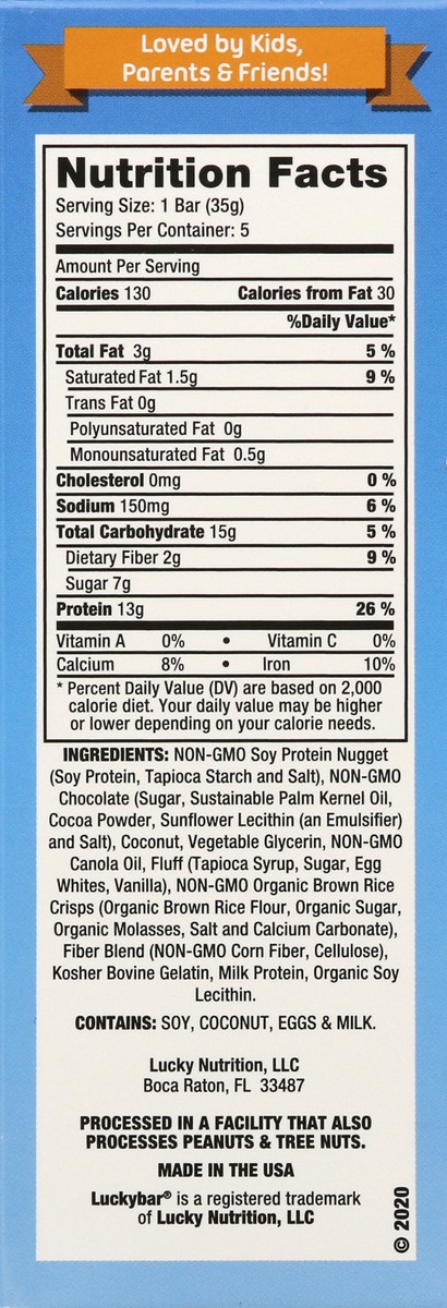 slide 6 of 9, Luckybar Chocolate Campfire Protein Bar 5 ea, 5 ct