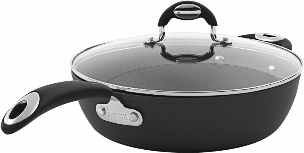 slide 1 of 1, Bialetti Impact Deep Saute Pan With Glass Lid - Black, 11 in