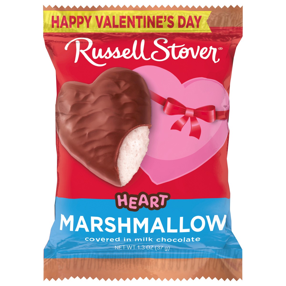 slide 1 of 1, Russell Stover Valentine's Day Milk Chocolate Marshmallow Heart, 1.3 oz., 1.3 oz