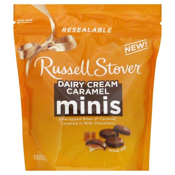 slide 1 of 1, Russell Stover Dairy Cream Caramel Minis Milk Chocolate, 8 oz